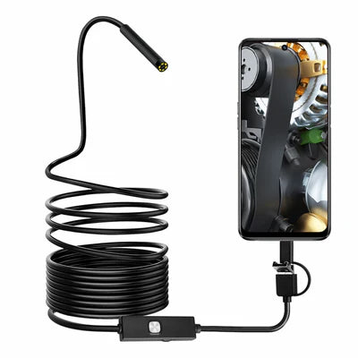 3 in 1 Endoscope Camera (3.5 Meter )Type-C With 6 LEDs | HD Mini Inspection Tool